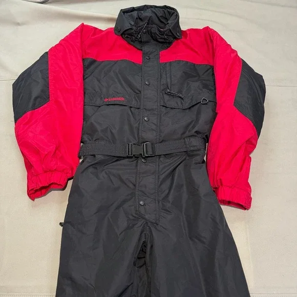 VTG 90s Y2K Columbia Coverall Ski Snowsuit Jumpsuit Black Men Winter ActiveMXXXX
